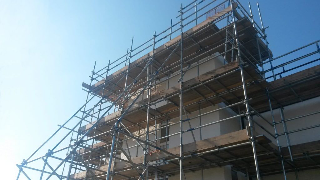 Scaffolding on a residential property