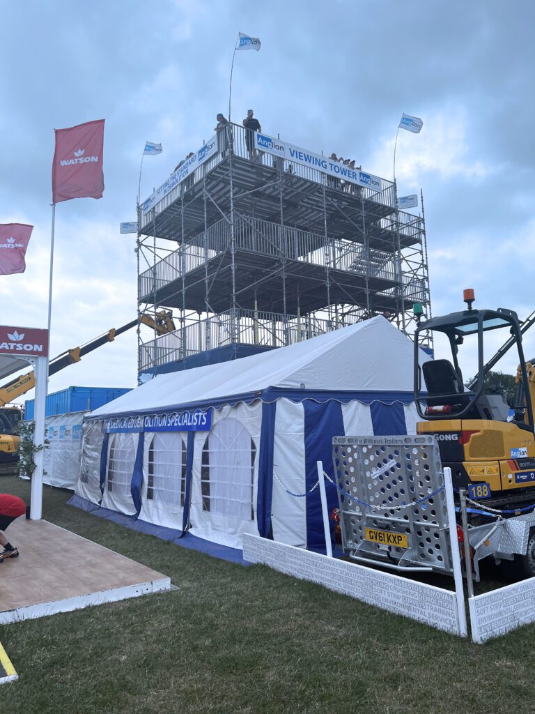 Anglian Demolition's 10m scaffolding tower at the Royal Norfolk Show